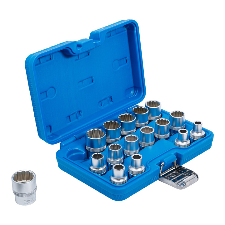 Jeu de Douilles, douze pans 12,5 mm (1/2") 8 - 24 mm 16 pièces BGS