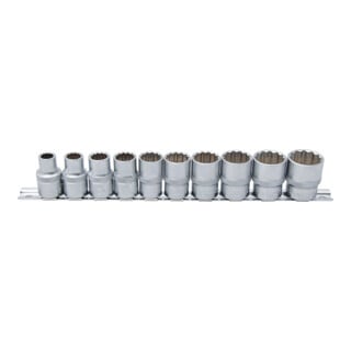 Jeu de Douilles, douze pans 12,5 mm (1/2") en pouce 10 pièces BGS