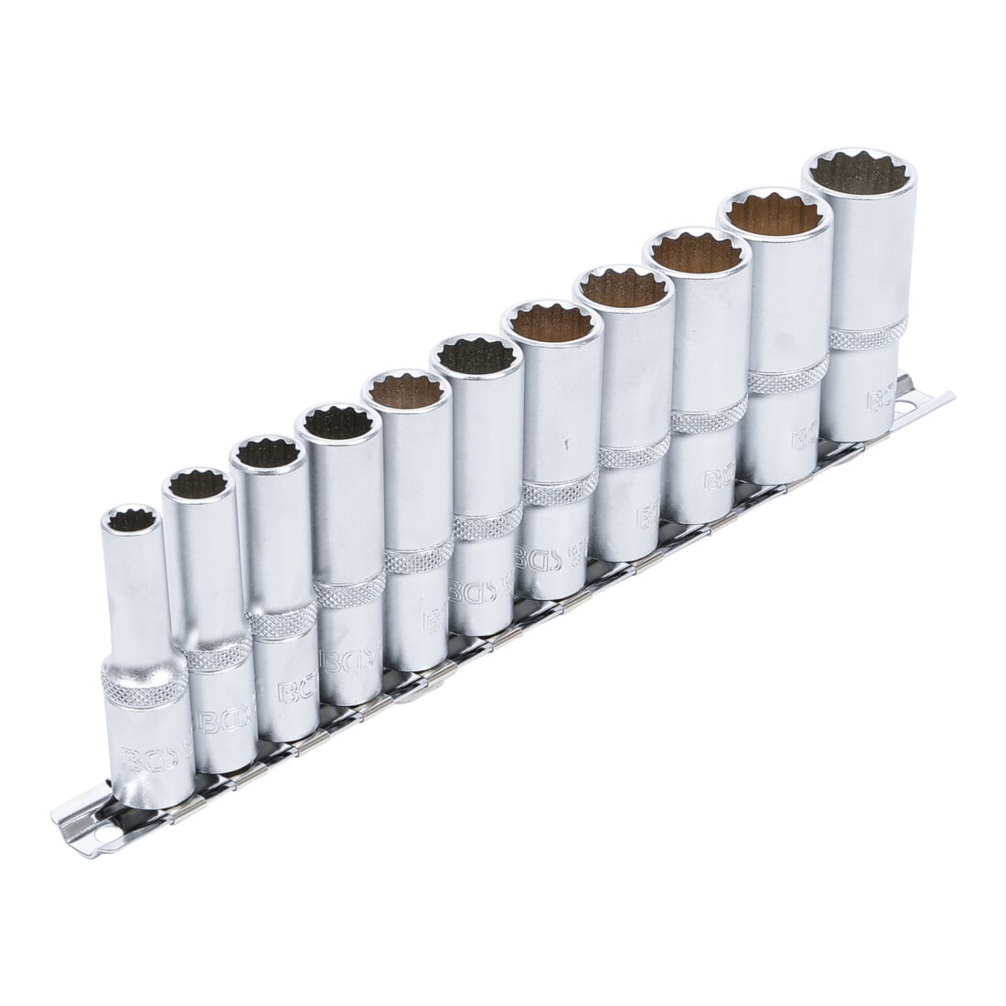 Jeu de douilles, douze pans, profondes 10 mm (3/8") 8 - 19 mm 11 pièces BGS