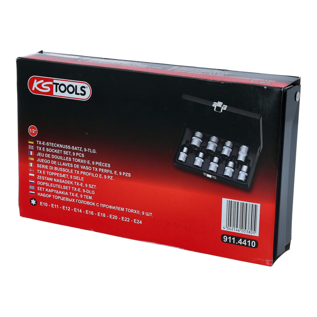 Jeu de douilles KS Tools 1/2" TX E 9 pièces E10-E24