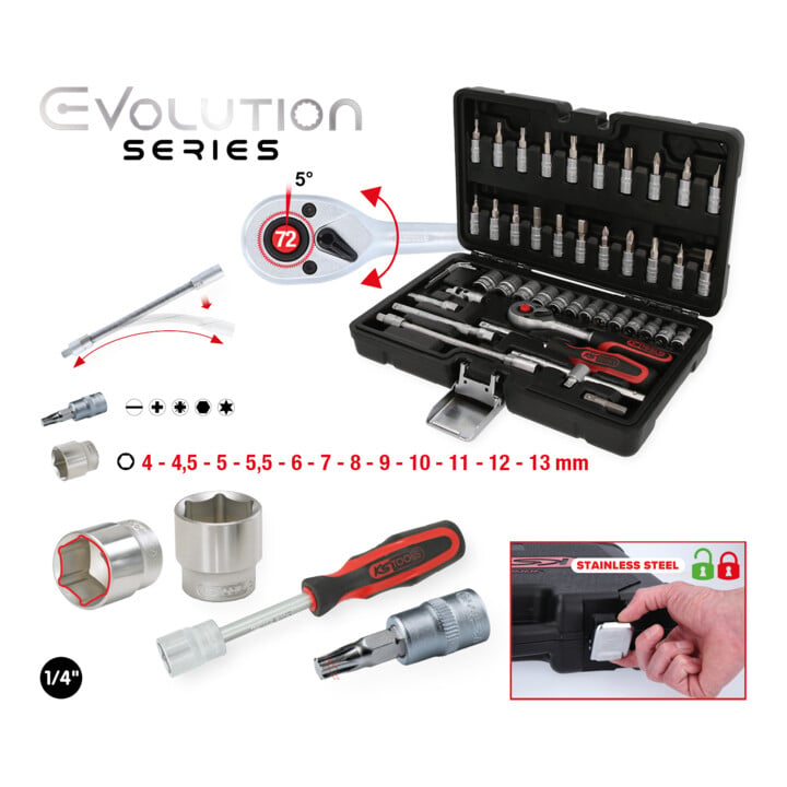 Jeu de douilles KS Tools 1/4", 48 pièces
