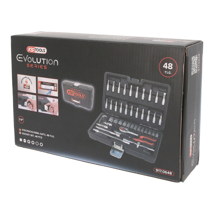 Jeu de douilles KS Tools 1/4", 48 pièces