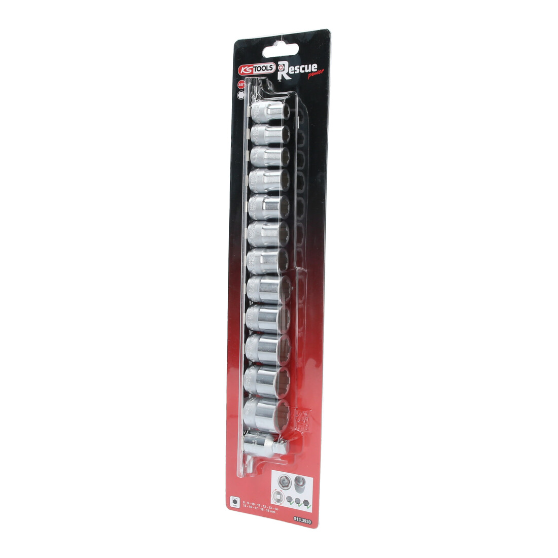 Jeu de douilles KS Tools 3/8" RESCUEpower, 13 pcs 8-19 mm