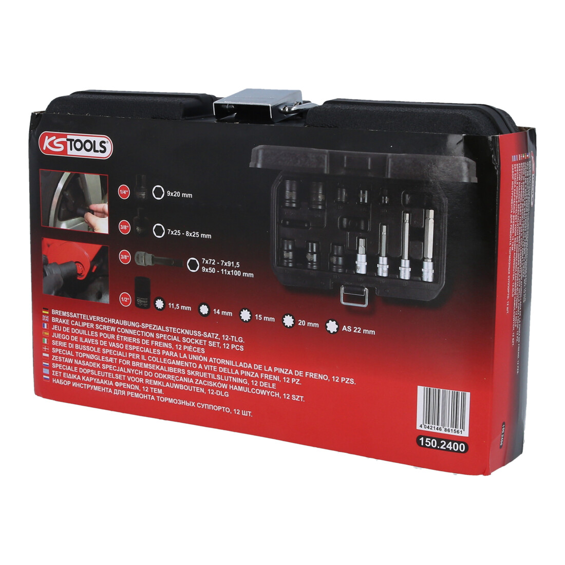 Jeu de douilles KS Tools pour étriers de freins, 12 pcs