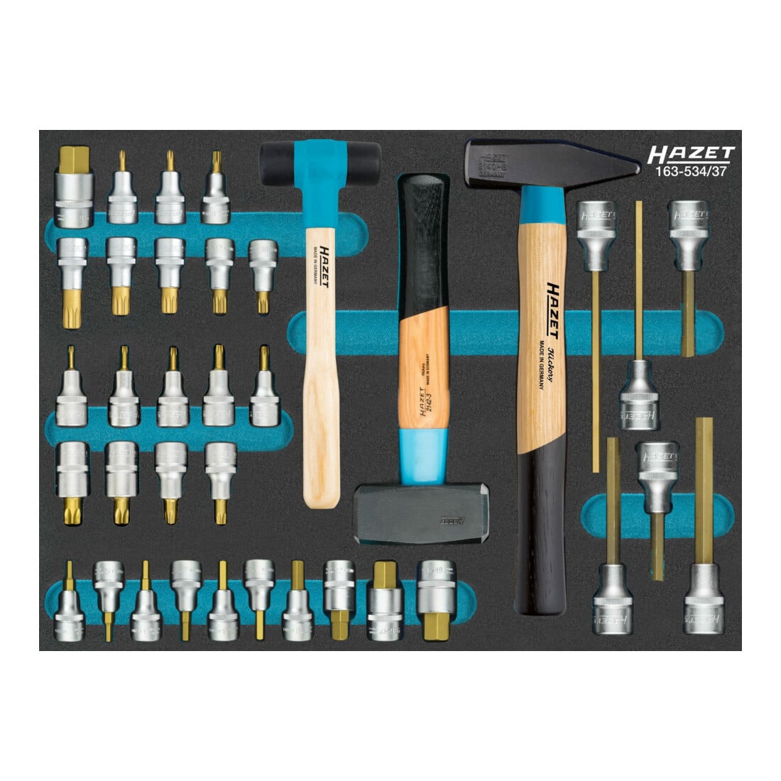 Jeu de douilles mâles Hazet 163-534/37, nombre d'outils : 37