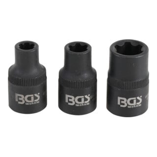 Jeu de douilles profil cannelé (pour RIBE) M6S, M8S, M12S 3 pièces BGS