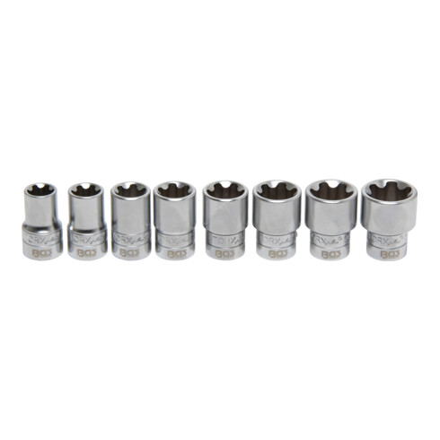Jeu de douilles, profil T Plus (pour TX Plus) 12,5 mm (1/2") 18EP - 32EP 8 pièces Kraftmann