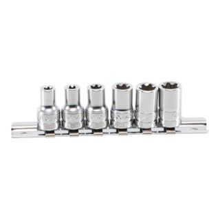 Jeu de douilles, profil T Plus (pour TX Plus) 6,3 mm (1/4") 6EP - 12EP 6 pièces Kraftmann