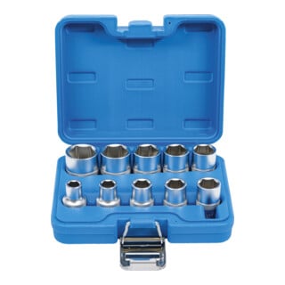 Jeu de Douilles, six pans 12,5 mm (1/2") en pouces 10 pièces BGS
