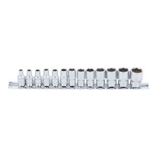 Jeu de Douilles, six pans 6,3 mm (1/4") 4 - 14 mm 13 pièces BGS