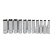 Jeu de douilles six pans, profondes 6,3 mm (1/4") 11 pièces BGS-4