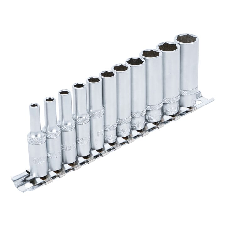 Jeu de Douilles, six pans, profondes 6,3 mm (1/4") 4 – 13 mm 11 pièces BGS