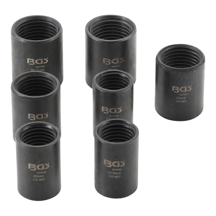 Jeu de douilles spiralées/extracteur de vis 12,5 mm (1/2") 17 - 26 mm 7 pièces BGS