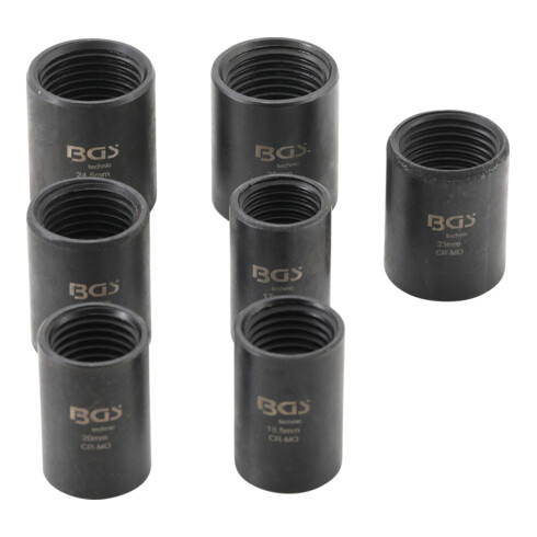 Jeu de douilles spiralées/extracteur de vis 12,5 mm (1/2") 17 - 26 mm 7 pièces BGS