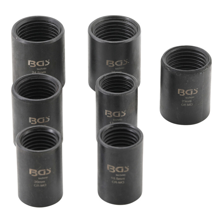 Jeu de douilles spiralées/extracteur de vis 12,5 mm (1/2") 17 - 26 mm 7 pièces BGS