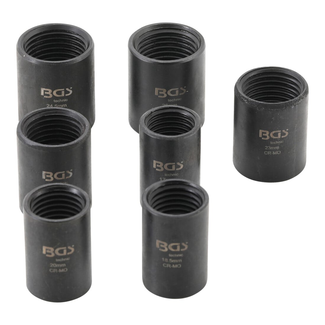 Jeu de douilles spiralées/extracteur de vis 12,5 mm (1/2") 17 - 26 mm 7 pièces BGS