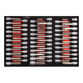 Jeu de douilles tournevis 1/2" dans insert en mousse, 64 pcs KS Tools