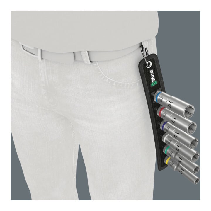 Jeu de douilles Wera Belt C Deep 1, entraînement 1/2 pouce, 6 pièces