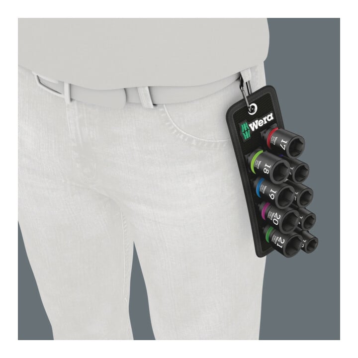 Jeu de douilles Wera Belt C ImpaPansor 1, entraînement 1/2 pouce, 9 pièces