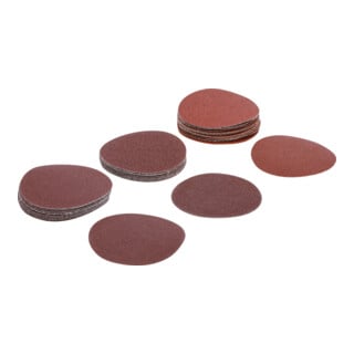 Jeu de feuilles abrasives pour ponçeuse excentrée Ø 75 mm Cal. 60 - 80 - 120 30 pièces BGS