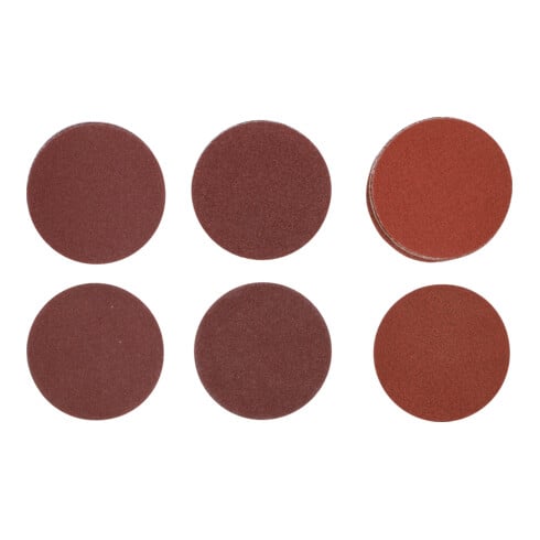 Jeu de feuilles abrasives pour ponçeuse excentrée Ø 75 mm Cal. 60 - 80 - 120 30 pièces BGS