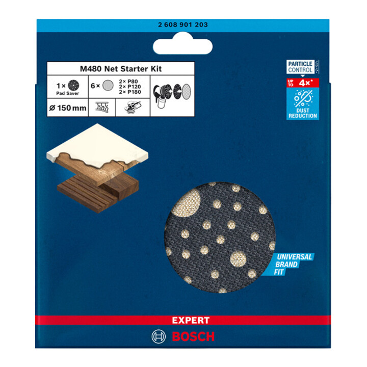 Jeu de filets abrasifs Bosch Expert M480, 150 mm