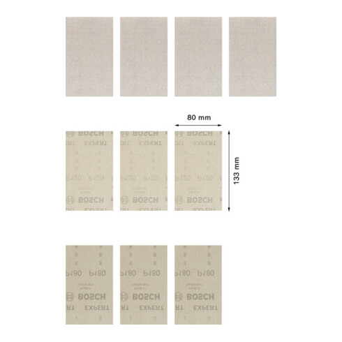 Jeu de filets de ponçage Bosch Expert M480, 80 x 133 mm