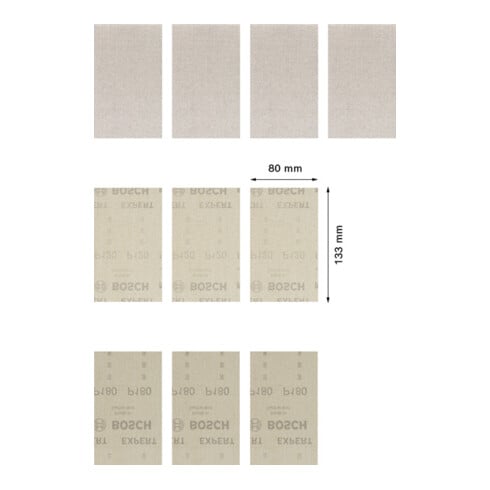 Jeu de filets de ponçage Bosch Expert M480, 80 x 133 mm