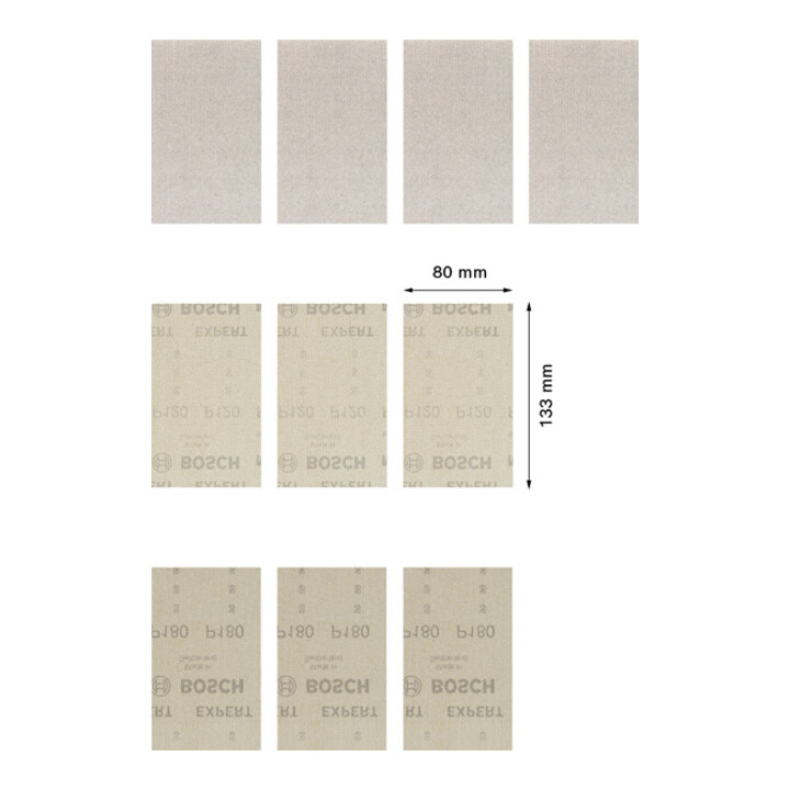 Jeu de filets de ponçage Bosch Expert M480, 80 x 133 mm
