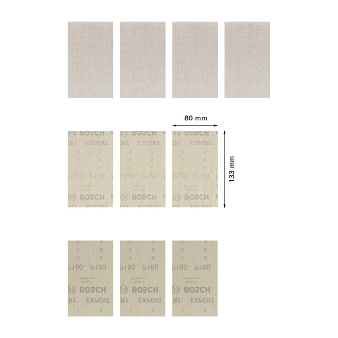 Jeu de filets de ponçage Bosch Expert M480, 80 x 133 mm