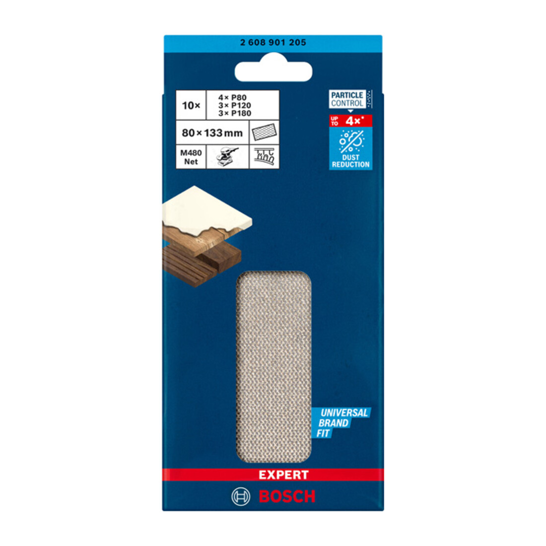 Jeu de filets de ponçage Bosch Expert M480, 80 x 133 mm