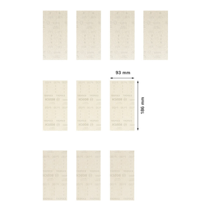 Jeu de filets de ponçage Bosch Expert M480, 93 x 186 mm