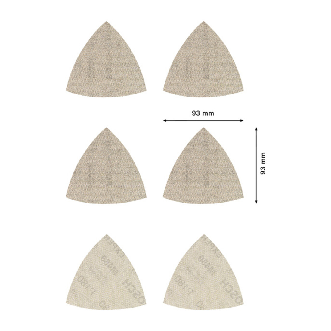 Jeu de filets de ponçage Bosch Expert M480, 93 x 93 mm