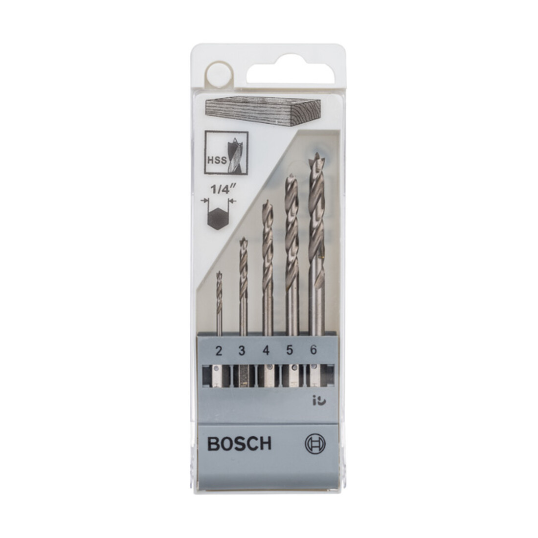 Jeu de forets à bois Bosch avec tige hexagonale 5 pièces 2 - 6 mm