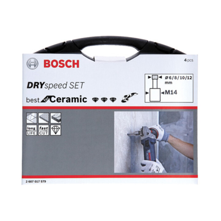 Jeu de forets à diamant Bosch Dry Speed, 4 pièces, 6 - 12 mm