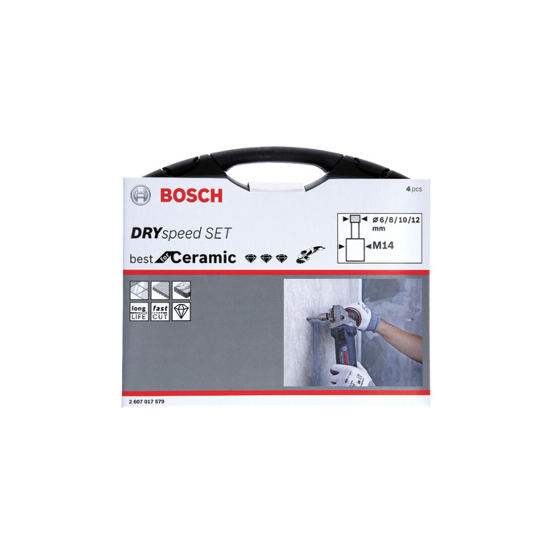 Jeu de forets à diamant Bosch Dry Speed, 4 pièces, 6 - 12 mm