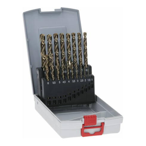 Jeu de forets à métaux Bosch HSS-Co (alliage de cobalt), ProBox 19 pièces DIN 338 1-10 mm