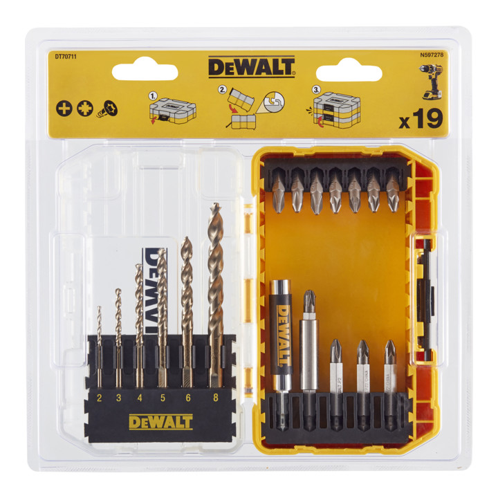 Jeu de forets à métaux DEWALT 19 pièces HSS-G