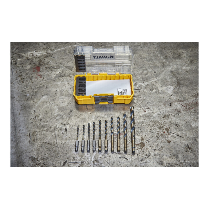 Jeu de forets à métaux DEWALT HSS-G 10 pcs. hex.