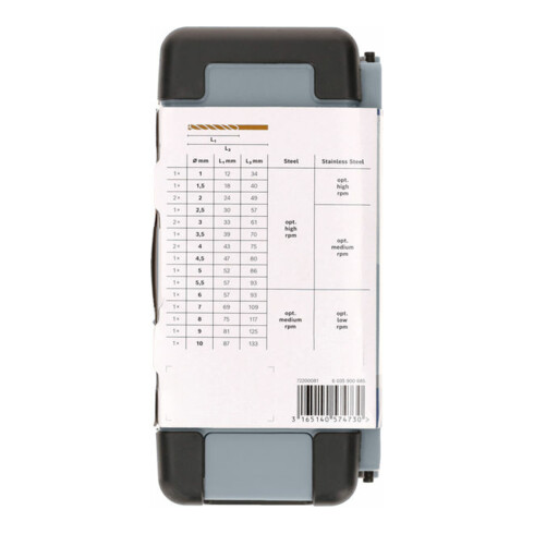 Jeu de forets à métaux Toughbox Bosch 18 pièces HSS-Co, DIN 338, 135