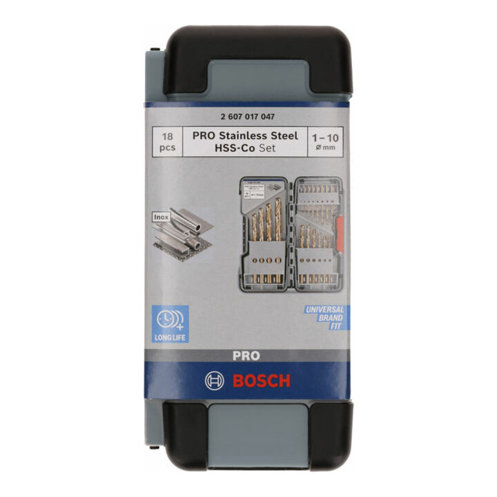 Jeu de forets à métaux Toughbox Bosch 18 pièces HSS-Co, DIN 338, 135