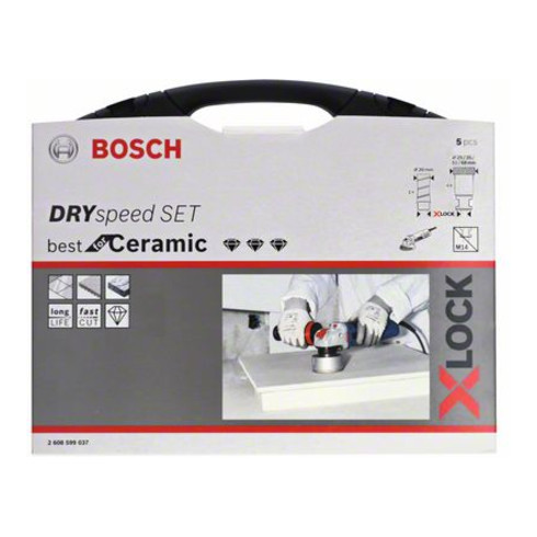 Jeu de forets à sec diamant Bosch X-LOCK Best for Ceramic Dry Speed 20 - 68 mm 5 pièces