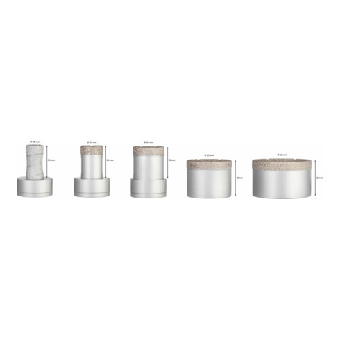Jeu de forets à sec diamant Bosch X-LOCK Best for Ceramic Dry Speed 20 - 68 mm 5 pièces