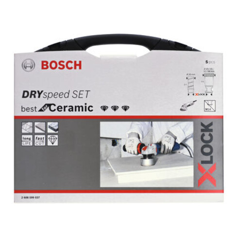 Jeu de forets à sec diamant Bosch X-LOCK Best for Ceramic Dry Speed 20 - 68 mm 5 pièces
