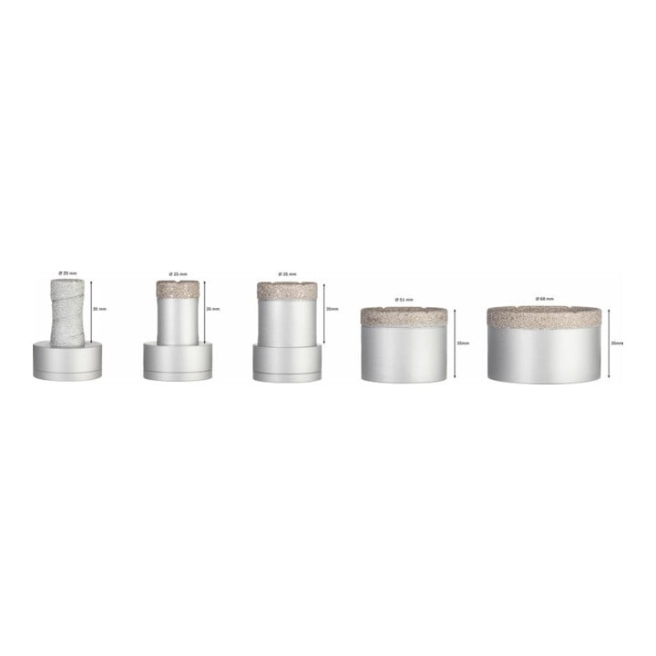 Jeu de forets à sec diamant Bosch X-LOCK Best for Ceramic Dry Speed 20 - 68 mm 5 pièces