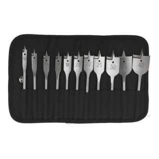 Jeu de forets de fraisage à plat CV brillant 11 pièces 10-40mm