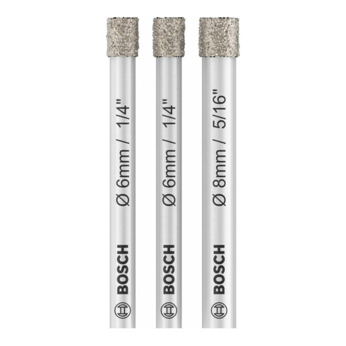 Jeu de forets diamantés Bosch Expert for Ceramic (6, 6, 8 mm)