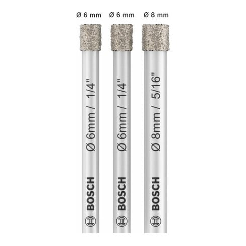 Jeu de forets diamantés Bosch Expert for Ceramic (6, 6, 8 mm)