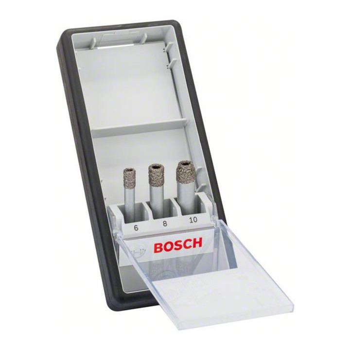 Jeu de forets diamantés Bosch Robust Line Standard pour céramique 3-pièces 6 - 10 mm