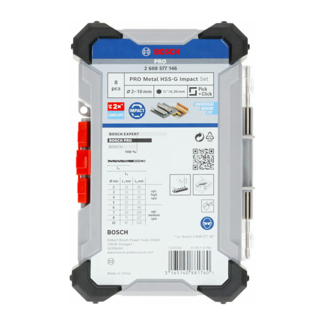 Jeu de forets hélicoïdaux Bosch Impact Control HSS 8 pièces